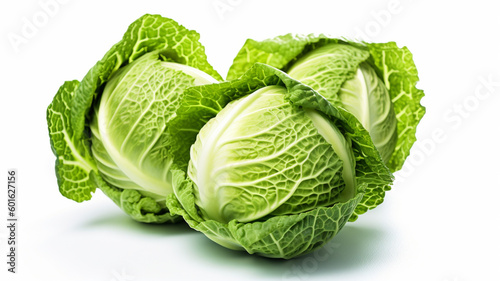 isolated white background photo of cabbage. generative ai