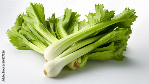 isolated white background photo of celery. generative ai
