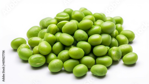 isolated white background photo of Green peas. generative ai