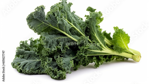 isolated white background photo of Kale. generative ai