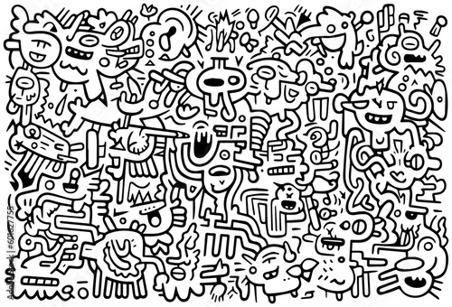 doodle hand drawn simple trendy wallpaper  doodle art pattern vector