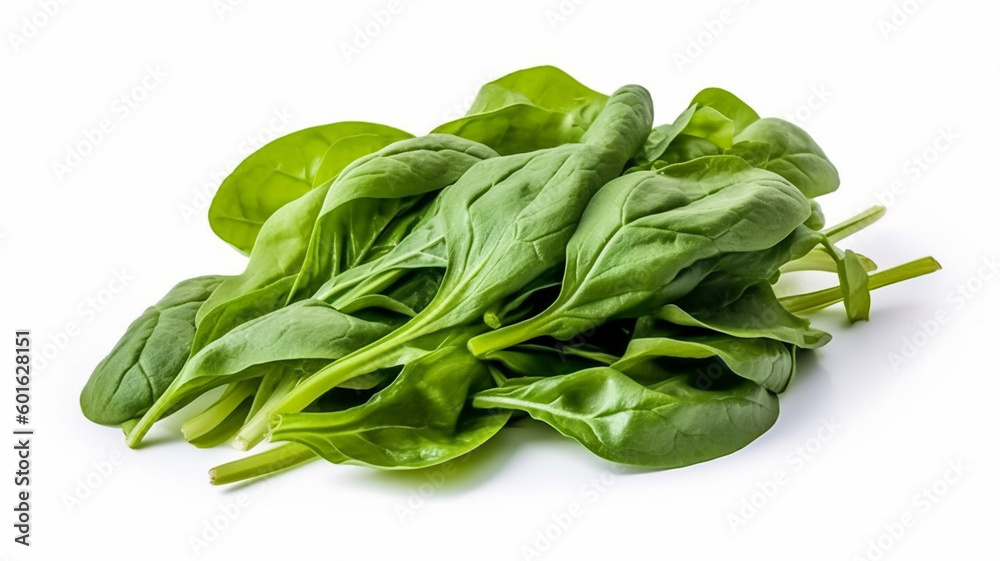 isolated white background photo of spinach. generative ai isolated white background photo of spinach. generative ai