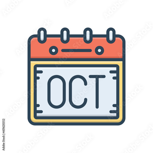 Color illustration icon for oct 