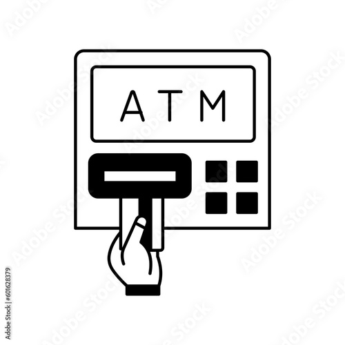 Cash withdrawal Vector Icon

