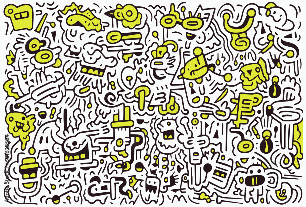 abstract doodle art pattern ,doodle wallpaper vector