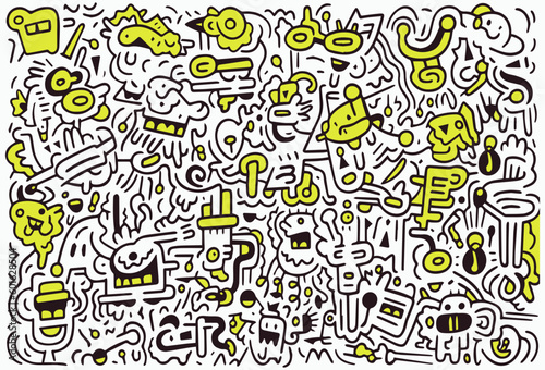abstract doodle art pattern  doodle wallpaper vector