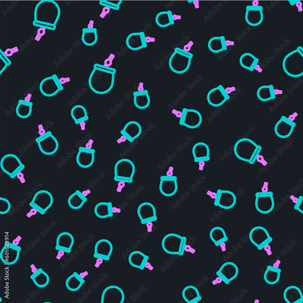 Line Mate tea icon isolated seamless pattern on black background. Vector