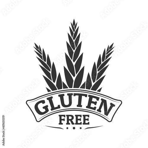 Gluten free icon. No wheat, grain food symbol. Diet, allergy logo or label design. Vector illustration.