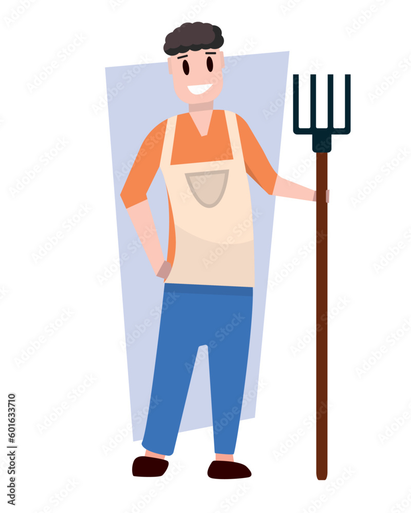 farmer, male rural character. agricultural worker, handyman, collective farmer, villager. vector simple cartoon character farmer, male rural character. agricultural worker, handyman, collective farmer, villager. vector simple cartoon character