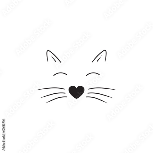 Cute cat logo isolated vector image