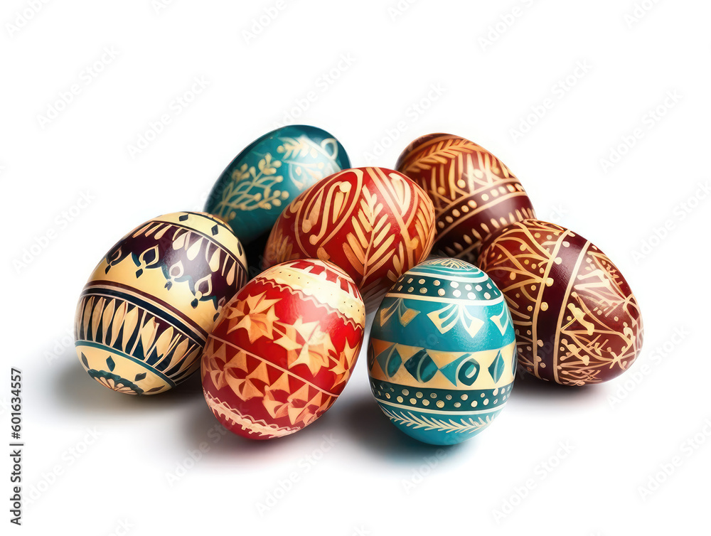 easter eggs on white background easter eggs on white background