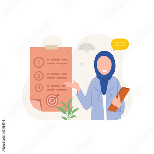Business people or employee with self management skill. Prioritization soft skills concept vector illustration