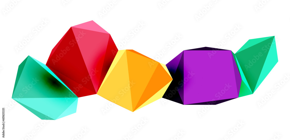 Abstract low poly stone design. Geometric 3d vector design element Abstract low poly stone design. Geometric 3d vector design element