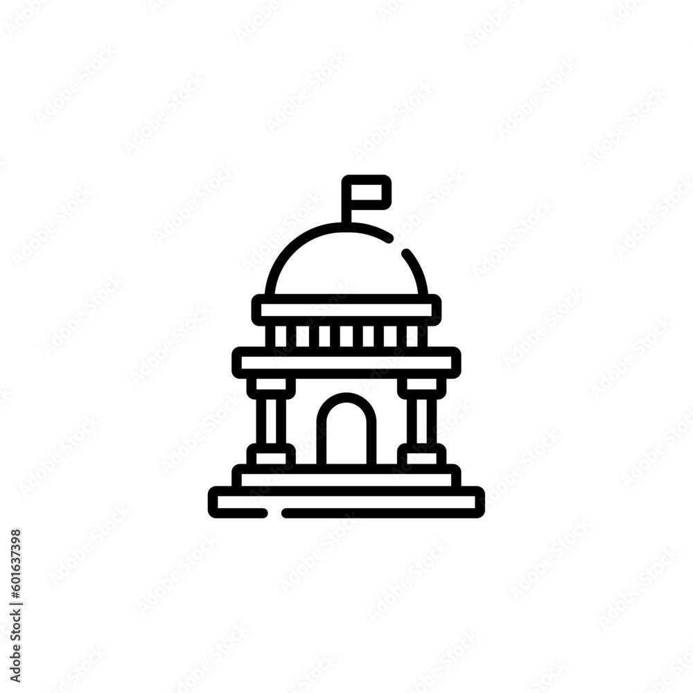 legislative building icon with black color