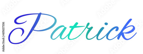Patrick - light blue and blue color - male name - ideal for websites, emails, presentations, greetings, banners, cards, books, t-shirt, sweatshirt, prints
