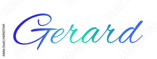 Gerard - light blue and blue color - male name - ideal for websites, emails, presentations, greetings, banners, cards, books, t-shirt, sweatshirt, prints
