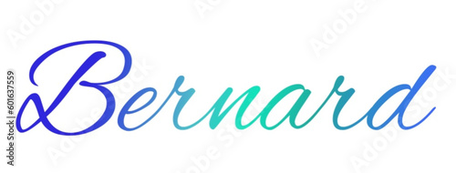 Bernard - light blue and blue color - male name - ideal for websites, emails, presentations, greetings, banners, cards, books, t-shirt, sweatshirt, prints
