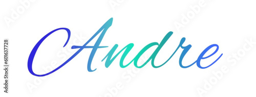 Andre - light blue and blue color - male name - ideal for websites, emails, presentations, greetings, banners, cards, books, t-shirt, sweatshirt, prints
