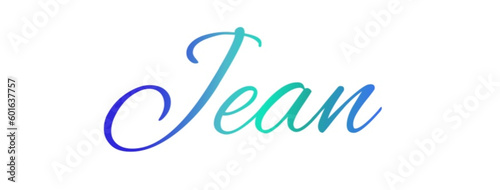 Jean - light blue and blue color - male name - ideal for websites, emails, presentations, greetings, banners, cards, books, t-shirt, sweatshirt, prints
