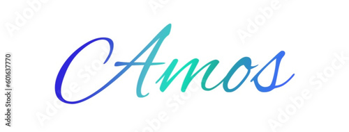 Amos - light blue and blue color - male name - ideal for websites, emails, presentations, greetings, banners, cards, books, t-shirt, sweatshirt, prints
