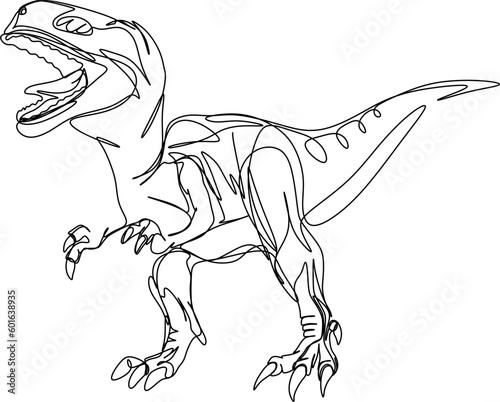 one line art. Jurassic park. one continuous line art of a Tyrannosaurus