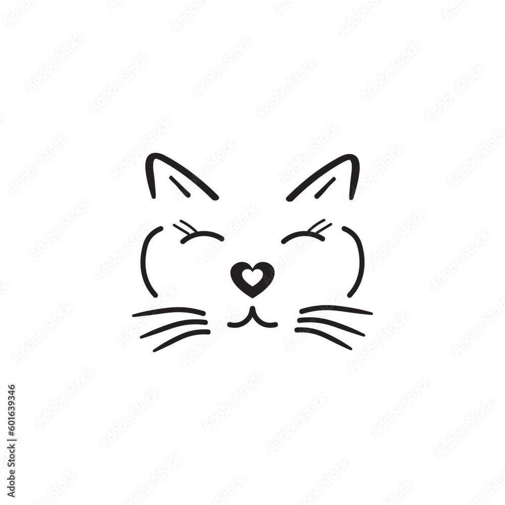 Cute cat logo isolated vector image Cute cat logo isolated vector image