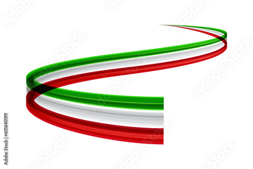 Abstract trail moving, dynamic wake italian flag. Vector template