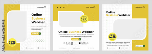 Digital marketing live webinar and corporate social media post or template banner