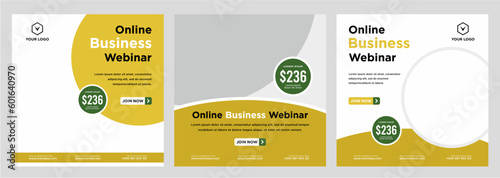 Digital marketing live webinar and corporate social media post or template banner