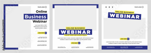 Digital marketing live webinar and corporate social media post or template banner