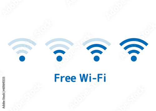 Wi-Fiマーク 電波の強弱 通信速度のイラストセット 