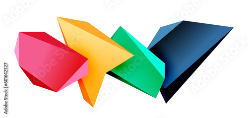 Free Download Vector 3d low poly triangle geometric design elements - GFXLoad