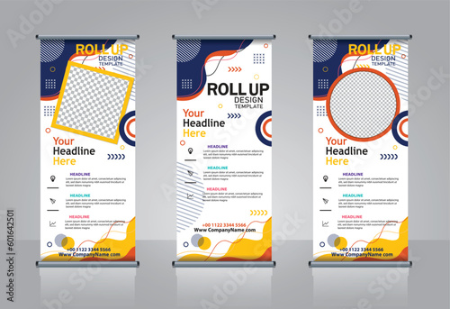 roll up banner design with geometric elements