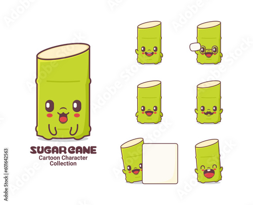 sugar cane cartoon character vector illustration