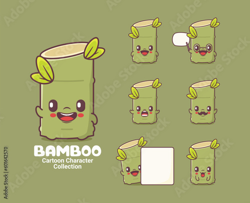 bamboo cartoon character vector illustration