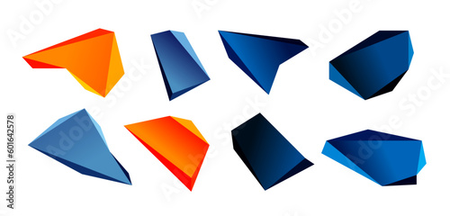 Vector 3d low poly triangle geometric design elements