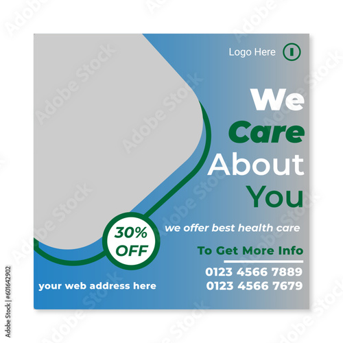 Heathcare Social Media Post Design Template