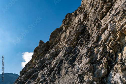 Climbing on the Ostrachtaler via ferrata at the Oberjochpass near Bad Hindelang photo