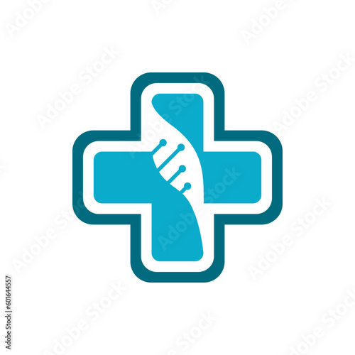 Medical Cross And DNA Logo