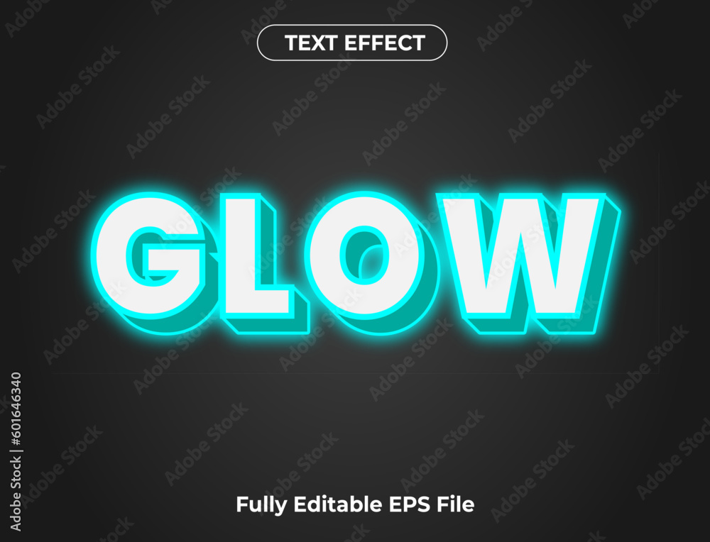 3D GLOW Text Effect Design with fully editable font 3D GLOW Text Effect Design with fully editable font