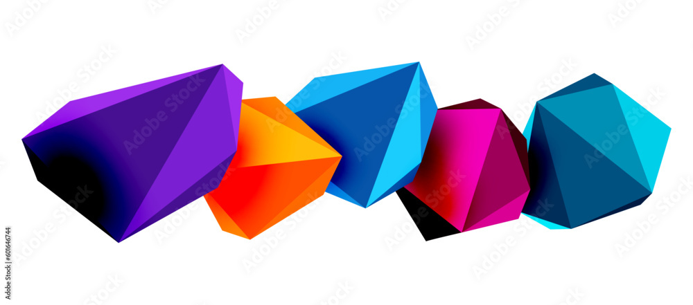 Abstract low poly stone design. Geometric 3d vector design element Abstract low poly stone design. Geometric 3d vector design element