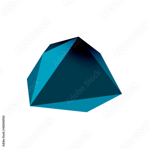 Abstract low poly stone design. Geometric 3d vector design element