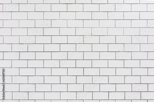 White, porcelain tile wall