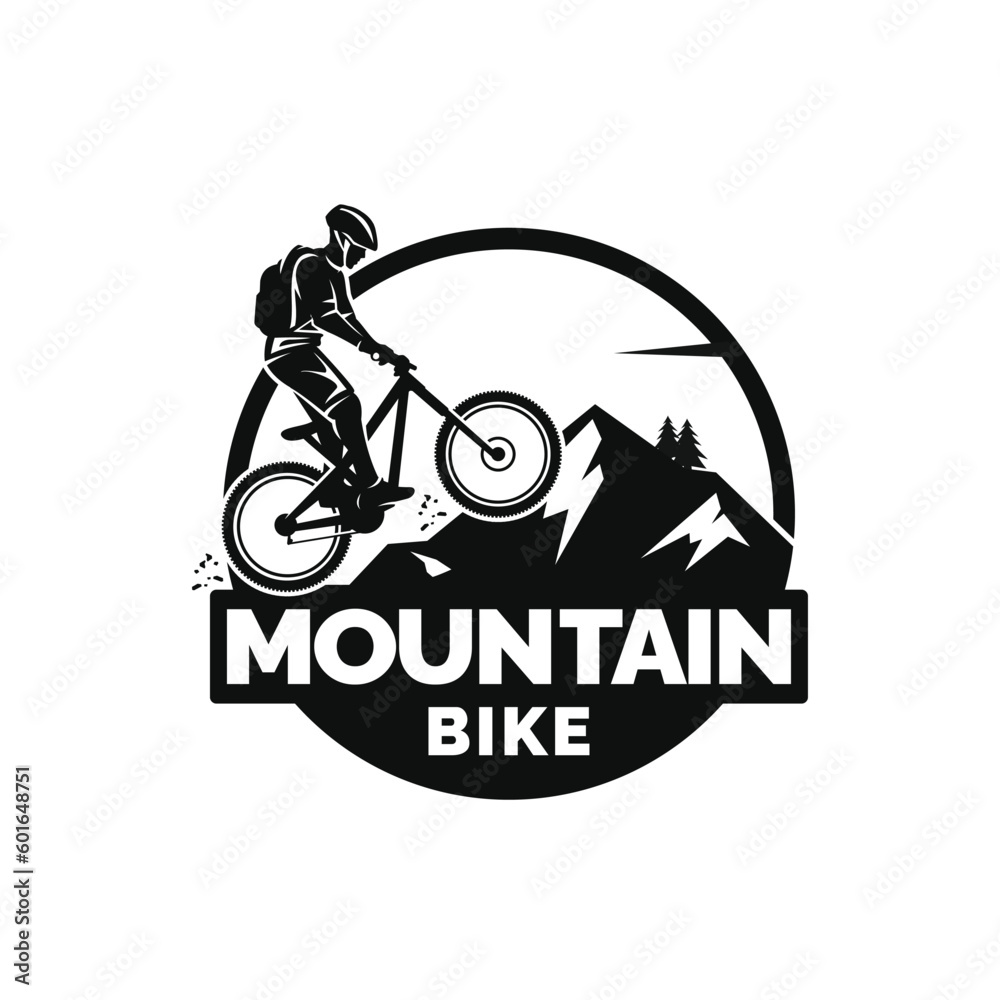 Mountain bike logo design vector Mountain bike logo design vector