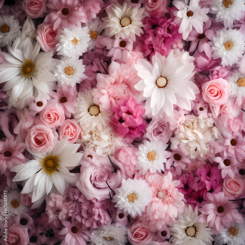 Pink And White Flowers Wallpaper Background Illustration