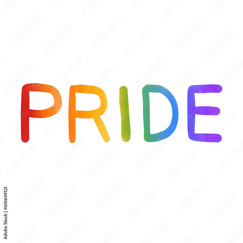 Pride letter hand drawn watercolor illustration Pride letter hand drawn watercolor illustration