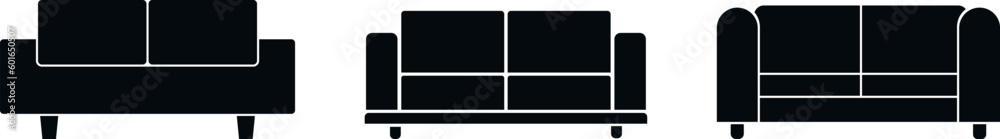 Vector icons sofa collection isolated on white background. Sofa with lines for web and mobile app Eps 10. Vector icons sofa collection isolated on white background. Sofa with lines for web and mobile app Eps 10.