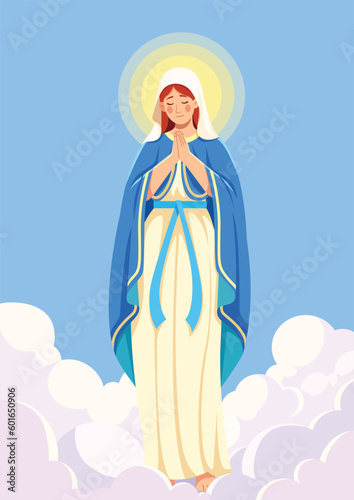 Virgin Mary Praying Vertical Background