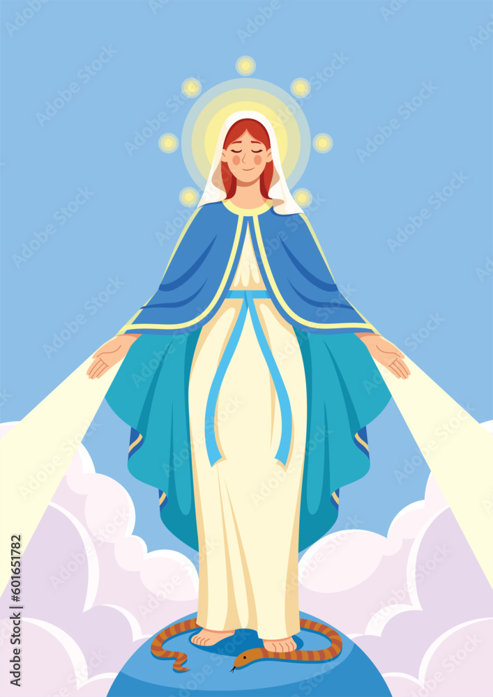 Fototapeta premium Virgin Mary Open Arms Vertical