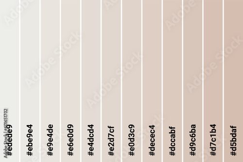 Abstract Colored Palette Guide. Table color shades with color code. Color harmony. Trend colors. Vector illustration EPS 10 File.